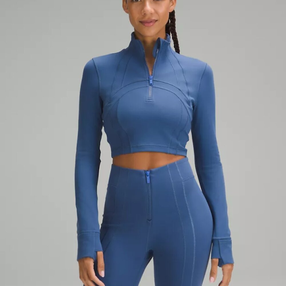 Define Cropped Half Zip - Pitch Blue